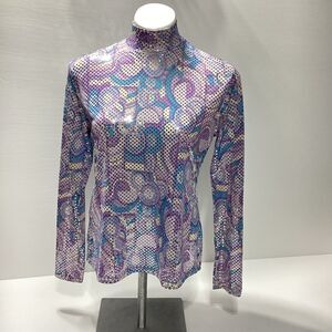 Hobby Horse Clothing Co Inc. Glitter Purple Long Sleeve Horse Show Shirt M